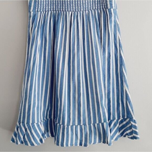 OLD NAVY Cami Fit & Flare Dobby-Stripe Ruffle-Hem Dress Sz M - Picture 10 of 14